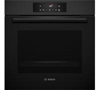 Bosch Série 4 HBA572BM3 Four encastrable 60 x 60 cm, fonction AirFry, 10 programmes automatiques, air chaud 3D pour des résultats uniformes, auto-nettoyage pyrolytique, contrôle tactile LED, noir mat