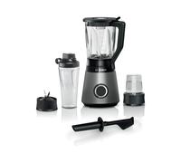 Bosch Serie 4 MMB6177S Blender Table 1.5L 1200W Noir/Argent, Bol Inox/Verre, 2 Vitesses, Pulse, 30000 tr/min, Lame Inox, 220-240V