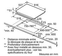 Bosch Serie 8 PXV875DV1E - Table de cuisson à induction - 5 plaques de cuisson - Niche - largeur : 75 cm - profondeur : 49 cm - noir - avec garnitures latérale en acier inoxydable, - avec bord...