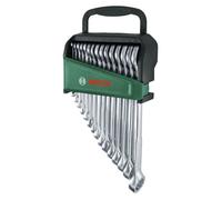 Bosch Set de 12 clés mixtes (clés plates robustes universelles métrique 6-19 mm design ergonomique)