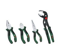 Bosch – Set de 4 pinces : coupante diagonale, universelle, bec long, multiprises – Softgrip, nickelée