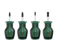 Bosch Set de 4 tournevis courts (compacts pour vissage dans espaces restreints embout magnétique)