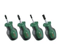 Bosch Set de 4 tournevis courts – compacts pour vissage dans espaces restreints, embout magnétique