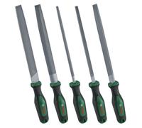Bosch Set de 5 limes (limes ronde/demi-ronde/plate/triangulaire/carrée acier au carbure dur course moyenne 2 Softgrip)