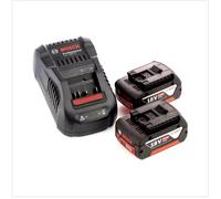 Bosch Set de démarrage 18 V: 2x Batteries GBA 18 V 5,0 Ah Li-Ion + Chargeur GAL 1880