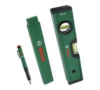 Bosch Set de marquage – alignement précis, niveau 25 cm, mètre pliant 2 m, marqueur trous profonds