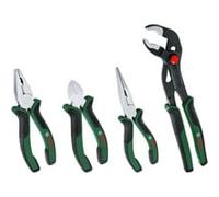 Bosch – Set de 4 pinces : coupante diagonale, universelle, bec long, multiprises – Softgrip, nickelée