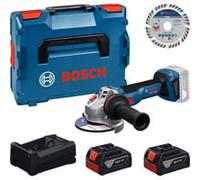 Bosch "Set d''outils meuleuse d''angle sans fil 18 volts avec 2 batteries 5,0 ampères-heures et disque de coupe 125 dans L-BOXX"