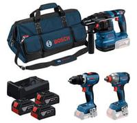 Bosch Set professionnel 18V Marteau perforateur GBH 18V-22 + Perceuse-visseuse GSR 18V-65 hocs GDX 18V-285, Tournevis