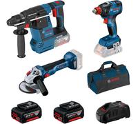 BOSCH Set professionnel GBH 18V-26+GDX 18V-200+GWS 18V-10+2× batteries 5,0 Ah 0615990N21