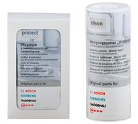 Bosch/Siemens 311140 Kit d'entretien pour acier inoxydable avec poudre 100 g et 5 chiffons nettoyants