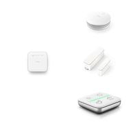 Bosch Smart Home kit de démarrage pour système d'alarme, 1x contrôleur II, 1x détecteur de fumée II, 1x contact de porte/fenêtre II Plus, 1x interrupteur universel II