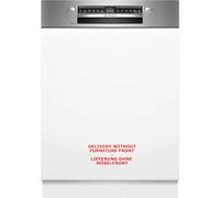 BOSCH SMI4HTS00E Série 4 Lave-vaisselle partiellement intégré, avec panier à couverts, 60 cm, Home Connect, séchage extra, paniers Vario Flex, Rackmatik