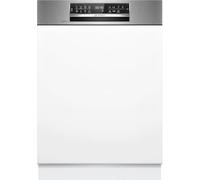 Bosch SMI6ECS12E Série 6, lave-vaisselle encastrable avec plaque avant, Home Connect, Extra Clean Zone : nettoyage intensif pour les contaminants tenaces, diagnostic à distance, acier, 60 cm