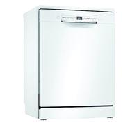 Bosch SMS2ITW33E Série 2 Lave-vaisselle autoportant 60 cm, blanc, 92 kWh, 100 cycles, 12 millions de gallons par jour, Silence, séchage extra, panier à couverts Vario, Home Connect