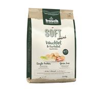 BOSCH Soft Mini Aliment sec avec caille et pommes de terre 2,5 kg + SIMPLY FROM NATURE Friandises de dressage avec de l'autruche 300 g