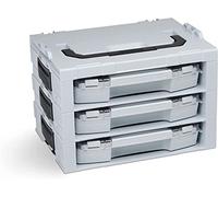 Bosch Sortimo i-BOXX Rack actif avec i-BOXX 72 gris vide | Lot de 3 | Mallette à outils empilable | Étagère de rangement des outils | Plaque d'adaptation i Rack pour Bosch Sortimo L-BOXX
