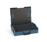 Bosch Sortimo L-Boxx 102 Mallette à outils • Bleu professionnel sans logo • Équipée d'un insert en mousse pour buses de brûleur et couvercle