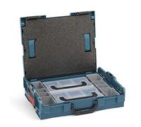 Bosch Sortimo L-Boxx 102 Mallette à outils professionnelle bleue, personnalisable avec votre logo, équipée d'un système de rangement L BOXX 102, de 2 mini L-BOXX et d'un rembourrage de couvercle