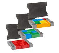 Bosch Sortimo Lot de 3 inserts de boîte à outils LBoxx série G4 avec insert A3, CD3 et H3 avec rembourrage de couvercle, boîte de tri et utilisation pour boîte à outils