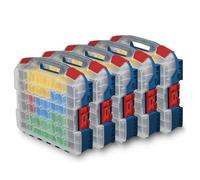 Bosch Sortimo W-BOXX 102 Professional Blue Lot de 5 boîtes empilables à vis empilables avec couvercle transparent - Avec coffret intégré - Bleu