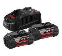 BOSCH Starter-Set 2xGBA 18V/5Ah Chargeur GAL 1880 CV, Type de batterie:Li-Ion, Tension de sortie:36 V, Temps de charge:35/55 min, Tension de charge batterie:14.4 - 36 V