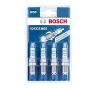 Bosch Bougies d'allumage Super 4 0242232802 (N50) – Jeu de 4, démarrage fiable, moteurs à essence