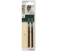 Bosch T 301 CD | 2 x lames de scie sauteuse pour des coupes droites et nettes dans le bois jusqu'à 65 mm (Clean for Wood, attachement à queue en T)