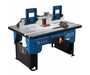 BOSCH Table de défonceuse portable RA1141 de 66 cm x 40,6 cm en MDF laminé avec port de tuyau d'aspiration de 6,3 cm