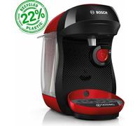 Bosch Tassimo happy friendly Machine à capsules TAS103E, plus de 70 boissons, convient à toutes les tasses, arrêt automatique, durable, dosage parfait, gain de place, 1400 W, rouge/noir