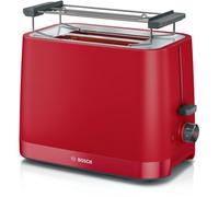 Bosch MyMoment TAT3M124 - Toaster Grille Pain compact - Arrêt automatique - 950 W - Fonction décongélation et réchauffage - Chauffe-viennoiserie amovible - Couleur : Rouge