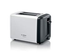 Bosch TAT3P421DE DesignLine Grille-pain compact, fonction décongélation/réchauffage, grille réchauffe-viennoiseries escamotable, arrêt automatique, 970 W, blanc