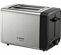 Bosch | TAT4P420 | Grille-pain DesignLine | Puissance 970 W | Nombre de fentes 2 | Matériau du boîtier Acier inoxydable | Acier inoxydable/Noir