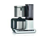 Bosch TKA8A681 Machine à Café Filtre Semi-Automatique 1.1L 1100W - 8 Tasses - Noir/Inox/Blanc - Minuteur - Détartrage Automatique - 220-240V