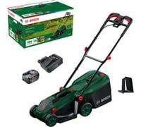 Bosch Tondeuse à batterie Rotak18V-34, 18 volts + kit de démarrage + bouchon de paillage, Tondeuse à gazon