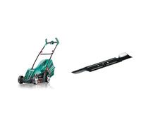 Bosch Tondeuse à Gazon ARM34, (1300 W, Largeur de Coupe 34 cm, dans Une boîte en Carton) & Lame de Rechange pour Tondeuse Arm 34 Noir