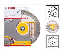 Bosch Universal Disque à tronçonner diamanté pour meuleuse d'angle DIA-TS 230 x 22, 23 mm ( 2608615065 )