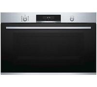 Bosch VBD5780S0 Série 6 Four encastrable 60 x 90 cm extra large à pyrolyse auto-nettoyage avec écran tactile LCD, bouton escamotable, 1 tiroir télescopique indépendant du niveau