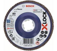 BOSCH X-LOCK Disque à lamelles, modèle droit, plateau en plastique, Ø125 mm, K 80, X571 2608619211