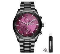 BOSCK Non Chronographe Montre Homme Acier 30M Etanche,Mode Analogique Classique Affaires Montres Bracelet pour Homme,Montres Hommes Anti Rayure étanche Automatique Homme Meilleur Cadeau Décontractée