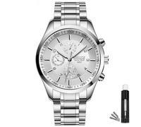 BOSCK Non Chronographe Montre Homme Acier 30M Etanche,Mode Analogique Classique Affaires Montres Bracelet pour Homme,Montres Hommes Anti Rayure étanche Automatique Homme Meilleur Cadeau Décontractée