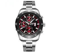 BOSCK Une fonction chronographe, montre de loisirs pour homme - Design sportif et élégant, mouvement à quartz analogique, pour une utilisation professionnelle ou quotidienne, montre bracelet en acier