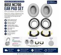 Bose Casque Antibruit Nc 700 Oreille Tampons Coussin de Rechange Argent Pièce