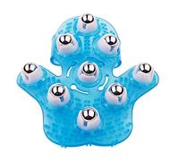 Boseen Balle de massage portable pour soulager la douleur musculaire, dos, cou, articulation, pied, épaule, jambe - Outil de massage en forme de paume avec boules à roulettes, design portable, bleu