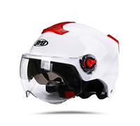 Boseman Casque de Moto Adulte avec Pare-Soleil, Adapté aux Motos Électriques, Scooters Croiseurs, Passer Le Test de Collision pour Répondre à La Sécurité Routière(Blanc)