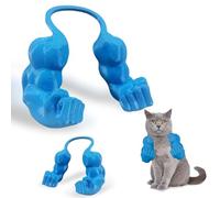 BOSENIYU Bras musclé pour chat imprimé 3D, accessoire amusant d'Halloween à suspendre au cou de chat pour cosplay d'animal domestique (bleu)