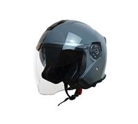 BOSERMEM Casque De Moto à Double Visière, Certifié Ece 2206, Système De Ventilation Amélioré Et Mentonnière à Dégagement Rapide, Coque Antichute en Abs, Boucle à 7 Sections(Gris,M=57-58CM)