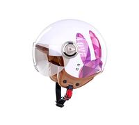 BOSERMEM Casque de Pédale de Moto Visière Pare-Soleil,pour Moto et Scooter, Protection en Cas de Chute protéger efficacement la sécurité routière des utilisateurs(Lapin Violet, L 57-58cm)