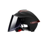 BOSERMEM Casque Ouvert Classique, Demi-Casque avec Visière, Tour De Tête Ajustable, Coque en 709abs Combinée à Un Rembourrage Eps(Noir Mat,Visière Noire)