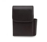 Boshiho Étui à cigarettes neutre en cuir synthétique de qualité supérieure et étui à briquet (café)